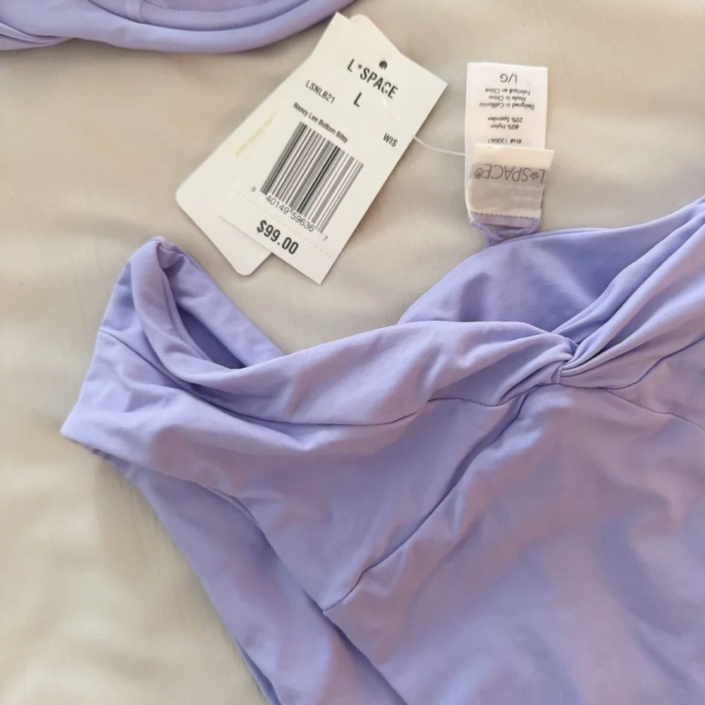 L*Space NWT Nancy Lee Bikini Bottom Bitsy Size L and Camellia top Wisteria L